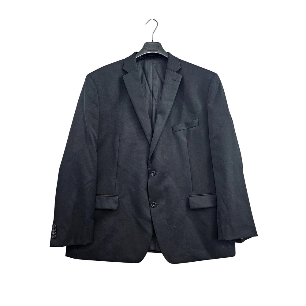 Michael Kors Blazer Mens‎ 48R Black Solid 100% Wool Two Button Sport Coat Jacket